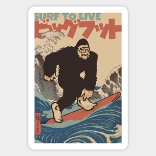 Vintage Bigfoot Surf to Live Magnet